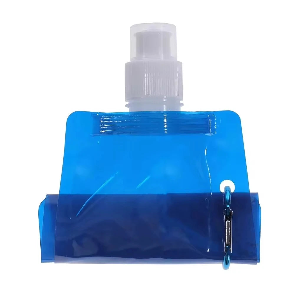 500ML USA Portable Ultralight Foldable Silicone Folding Water Bottle Water Bag Outdoor Sport Supplies Hiking Camping Soft Flask Bag