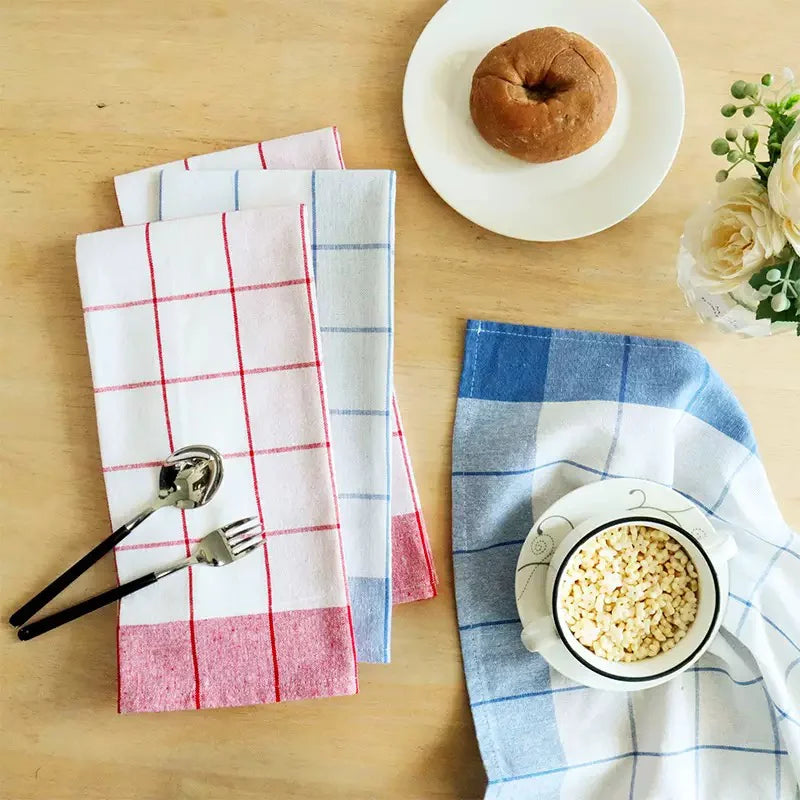 4/6/8/10PCS 40×60cm Checkered Kitchen Towels Canada for Washing Dishes & Drying Tableware, Simple Kitchen Cleaning Towels
