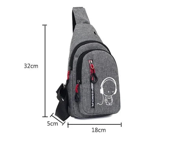 New Casual Fashion Chest Bag USA Men’s Shoulder Crossbody Bag Korean Cycling Backpack Trendy Portable Hand Bag for Men