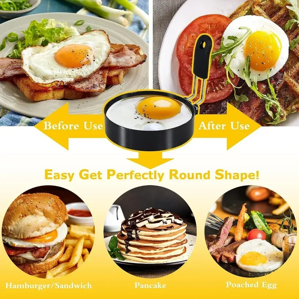 Anti-scald Egg Fried Ring Professional Stainless Steel Nonstick Round USA Pancake Mold Cooking Egg Mould Breakfast Sandwich Tools