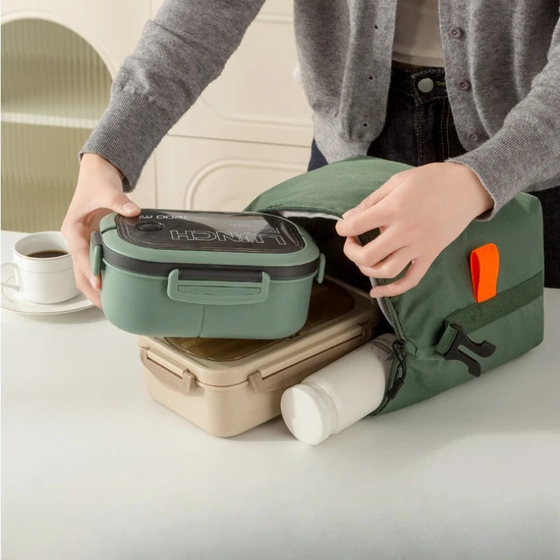 Large-Capacity Insulated Lunch Bag USA Foldable Waterproof Aluminum Foil Bento Bag for Office, Travel & School