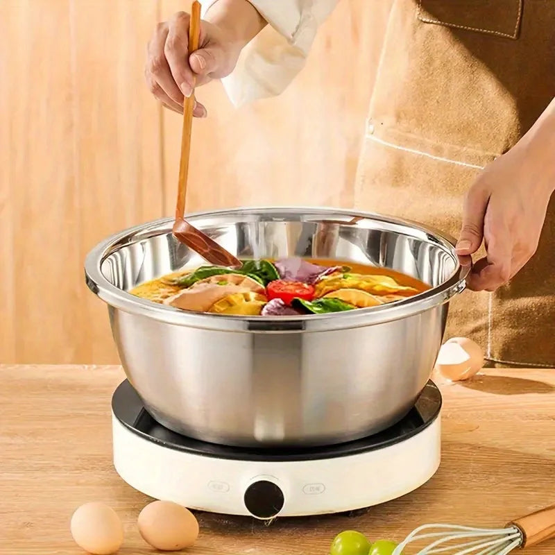 2pcs Stainless Steel Colander Set - USA Vegetable Fruit Pasta Strainer, Large Heavy Duty Filter Bowl
