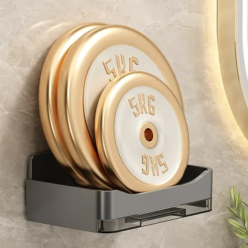 Bathroom Soap Holder Canada Free-Punching Wall Mounted Soap Sponge Holder Organizer Double Drainage Soap Dish Bathroom Accessories