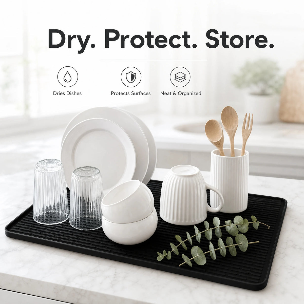 Thickened Silicone Stove Cover Mat USA 70.5×50.3cm 3mm Non-Slip Striped Oven & Electric Stove Dish Drying Mat for Kitchen Dining Room