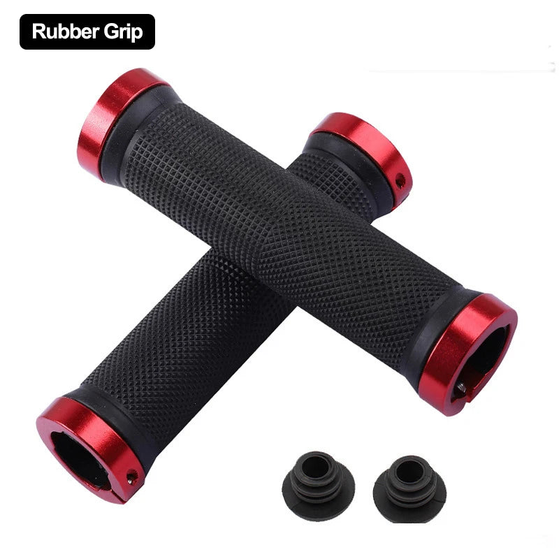 Bicycle Handlebar Grips USA Rubber Bilateral Lock-On Non-Slip MTB Mountain Bike Grips, Cycling Bike Accessories
