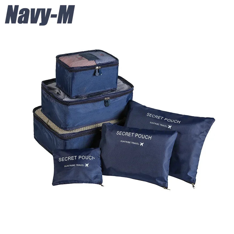 6PCS/Set Travel Storage Bags Canada Pink/Blue/Grey Large Capacity Waterproof Luggage Clothing Underwear Storage Bags with Zipper