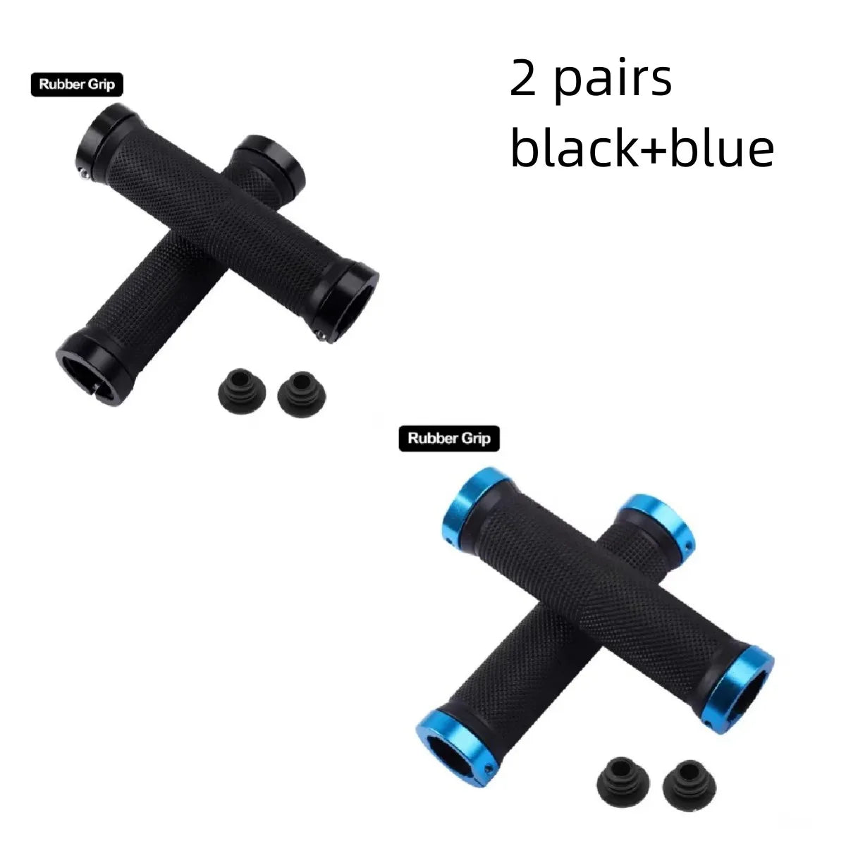 Bicycle Handlebar Grips USA Rubber Bilateral Lock-On Non-Slip MTB Mountain Bike Grips, Cycling Bike Accessories