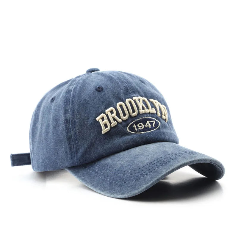 Retro Brooklyn Letter Embroidery Baseball Cap Canada Spring Summer Men Women Cotton Adjustable Casual Hip Hop Streetwear Sun Hat