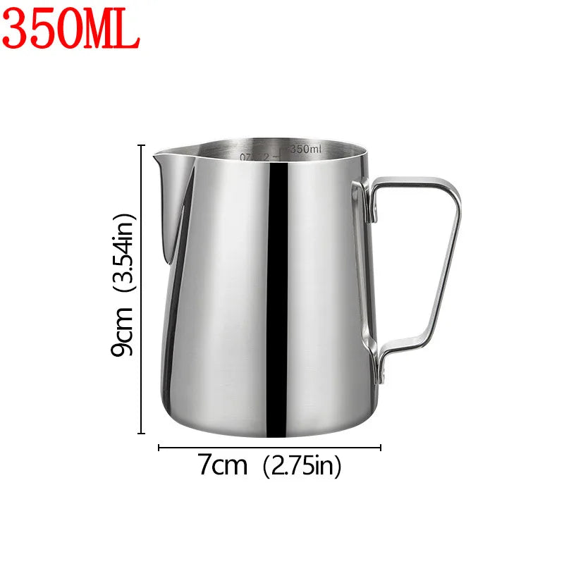 Stainless Steel Milk Frother Jug Canada Coffee Milk Frothing Pitcher Measurement Jug Espresso Barista Tool Coffee Accessories