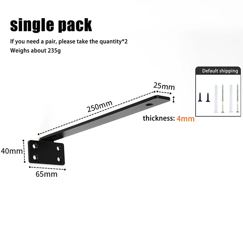 1 Set Heavy Duty Cast Iron Shelves Brackets Floating Shelf Brackets 4MM Thicked Invisible L Brackets For Shelves Support