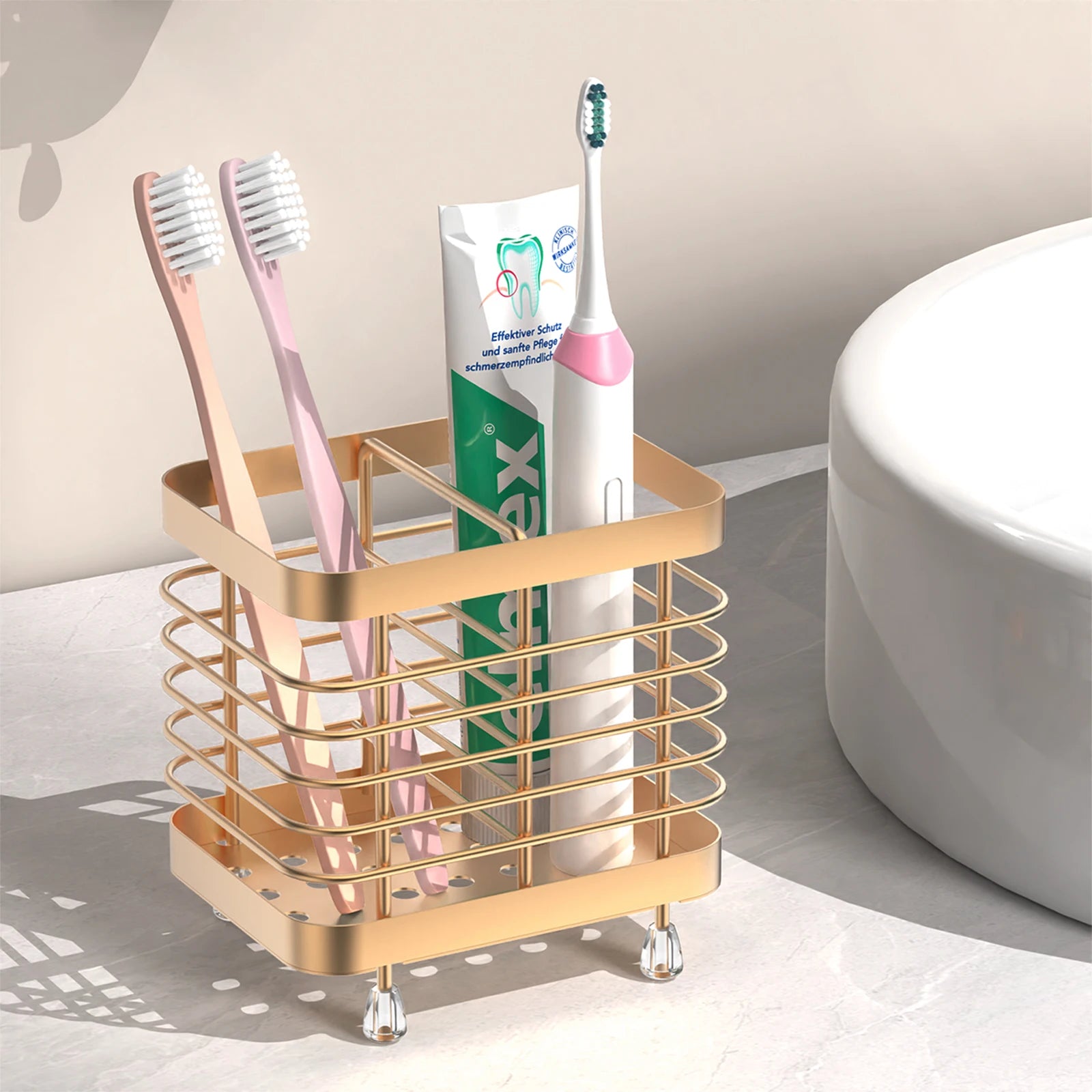 Stainless Steel Toothbrush Holder Canada for Bathroom Electric Toothbrush Wall Mounted Shower Toothbrush Toothpaste Holder