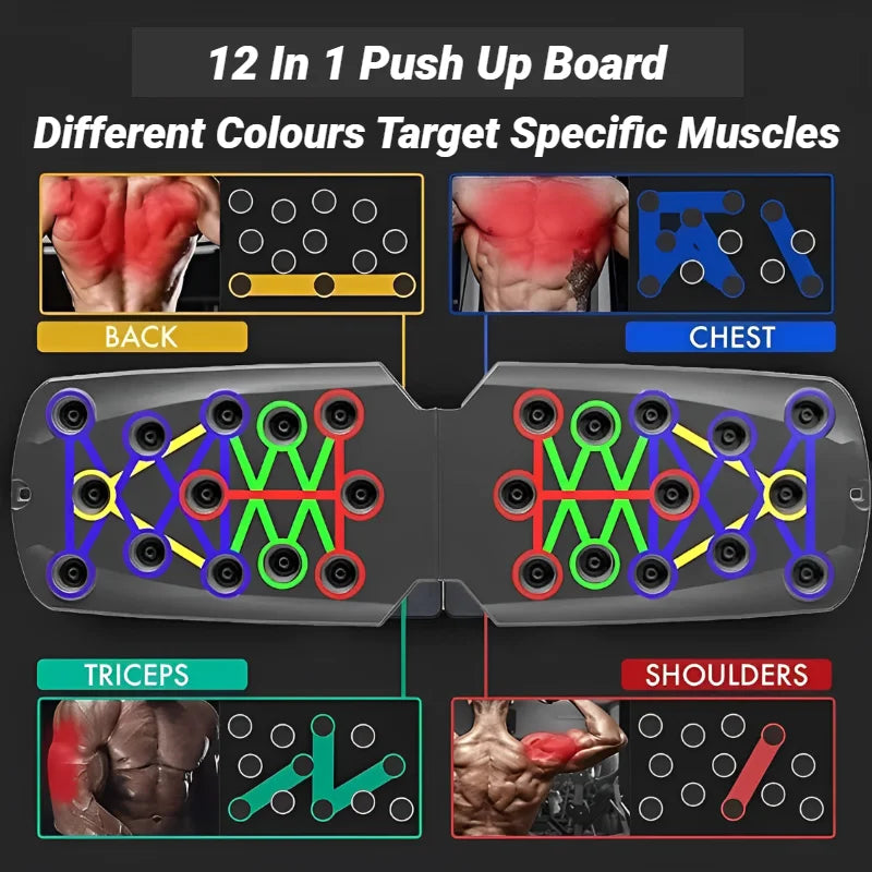 USA Portable Multifunctional Push Up Board Fitness and Muscle Training Device Home Workout Set Foldable Push Up Bar Resistance