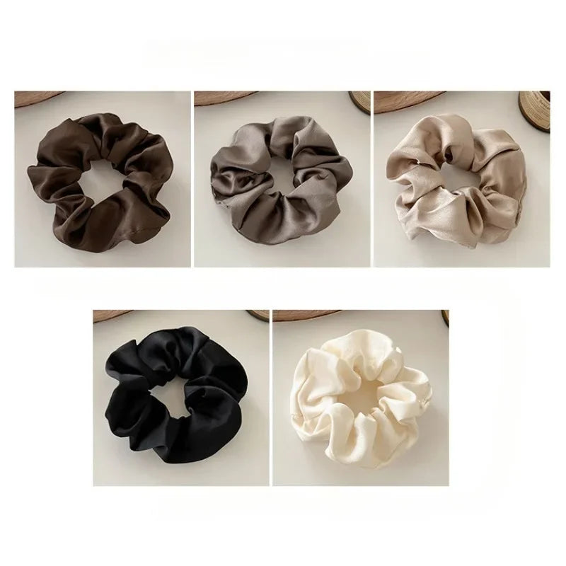 5PCS/Set Women Elegant Hair Bands Canada Solid Color Large Scrunchies Hair Ties Daily Simple Ponytail Holders Girls Hair Accessories