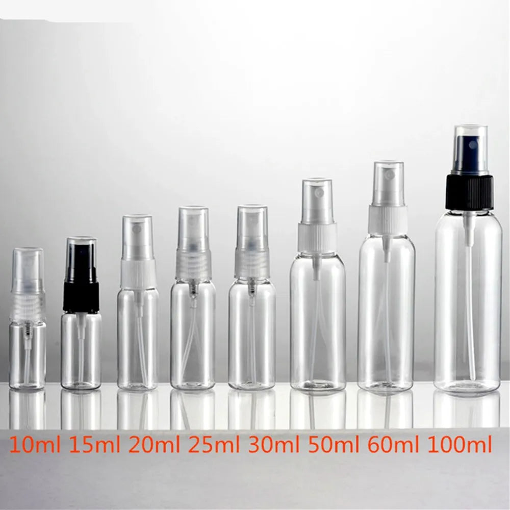 USA Travel Clear Refillable Bottles with Fine Mist Sprayer Pump Mini Perfume Atomizer