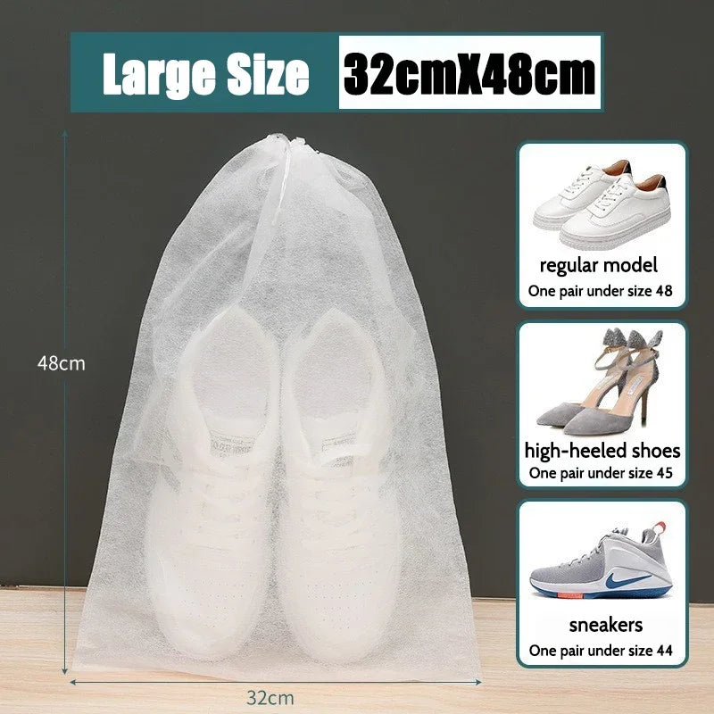 10-50PCs Non-Woven Shoe Dust Covers Dustproof Drawstring Storage Bag Travel Pouch Shoe Bags Drying Shoes Protect