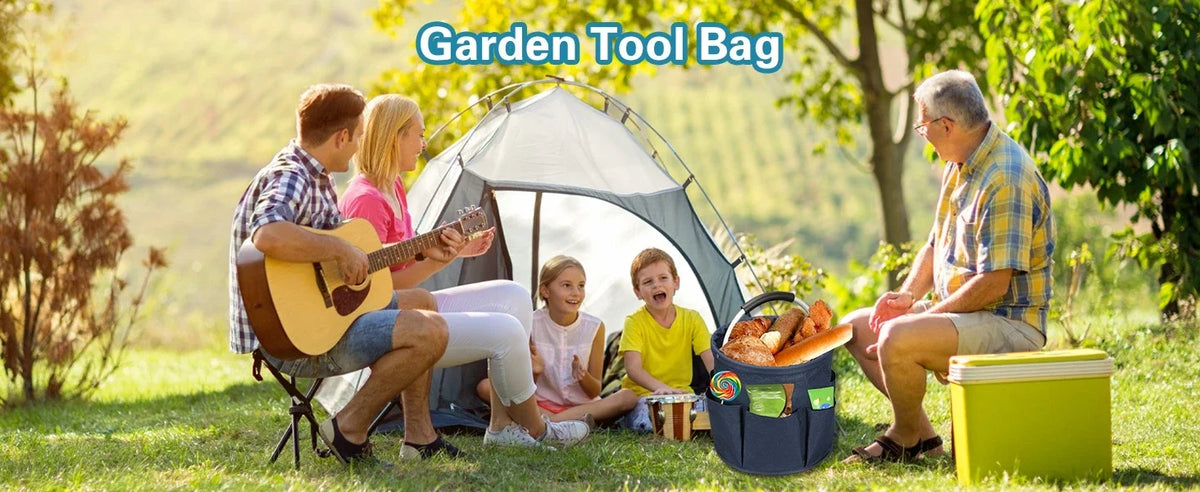 Portable Cleaning Caddy 17L Foldable Cleaning Bucket with Handle Organizer Bag for Towels Cleaning Tools Bathroom Kitchen Home