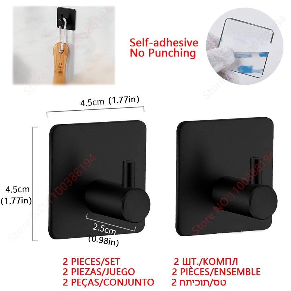 Adhesive Toilet Roll Paper Holder USA Wall-Mount No-Drill Tissue Towel Dispenser Stainless Steel Kitchen Bathroom Organizer Storage Stand - Ammpoure