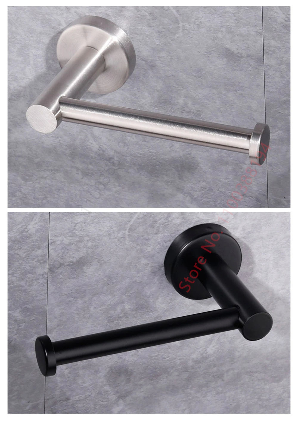 Adhesive Toilet Roll Paper Holder USA Wall-Mount No-Drill Tissue Towel Dispenser Stainless Steel Kitchen Bathroom Organizer Storage Stand - Ammpoure