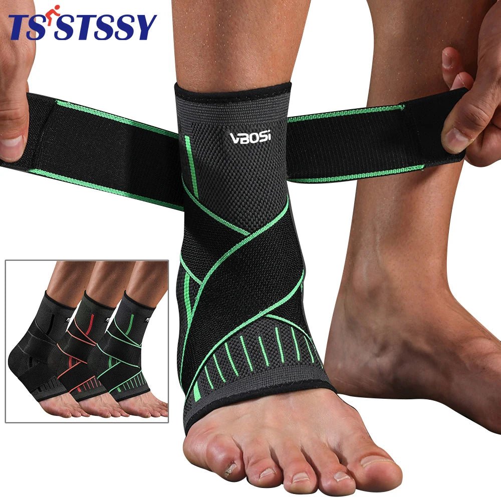 Adjustable Elastic Ankle Brace Compression Sleeve Foot Support Stabilizer for Plantar Fasciitis Achilles Tendonitis Sports Sock - Ammpoure