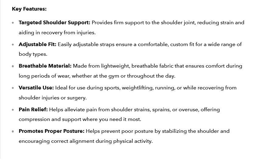 Adjustable Single Shoulder Support Belt Gym Sports Care UK - Ammpoure