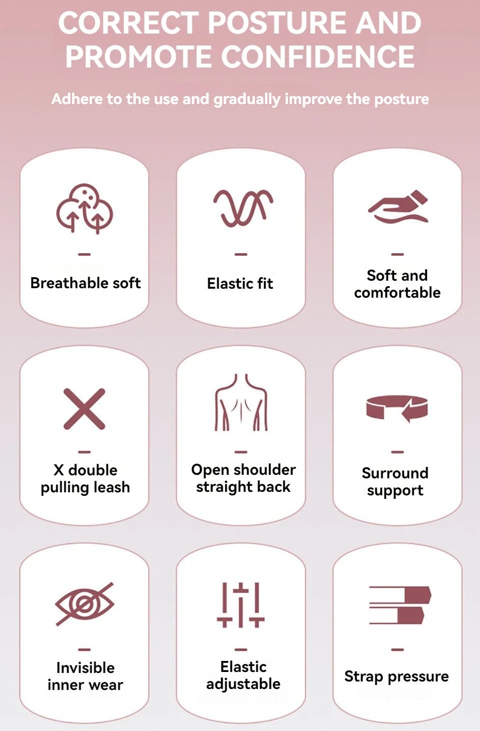 Adult Hunchback Corrector Invisible Back Straightening Stretching Straight Back Open Shoulder Lumbar Correction Belt Men Women - Ammpoure