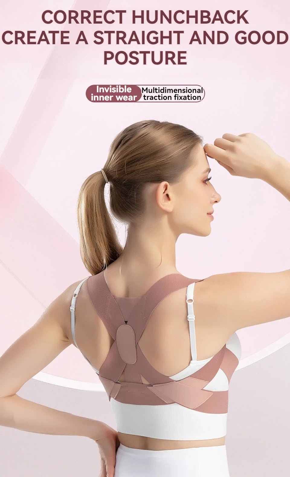 Adult Hunchback Corrector Invisible Back Straightening Stretching Straight Back Open Shoulder Lumbar Correction Belt Men Women - Ammpoure