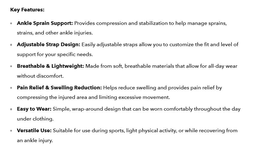 Ankle brace for sprain strap bandage UK - Ammpoure