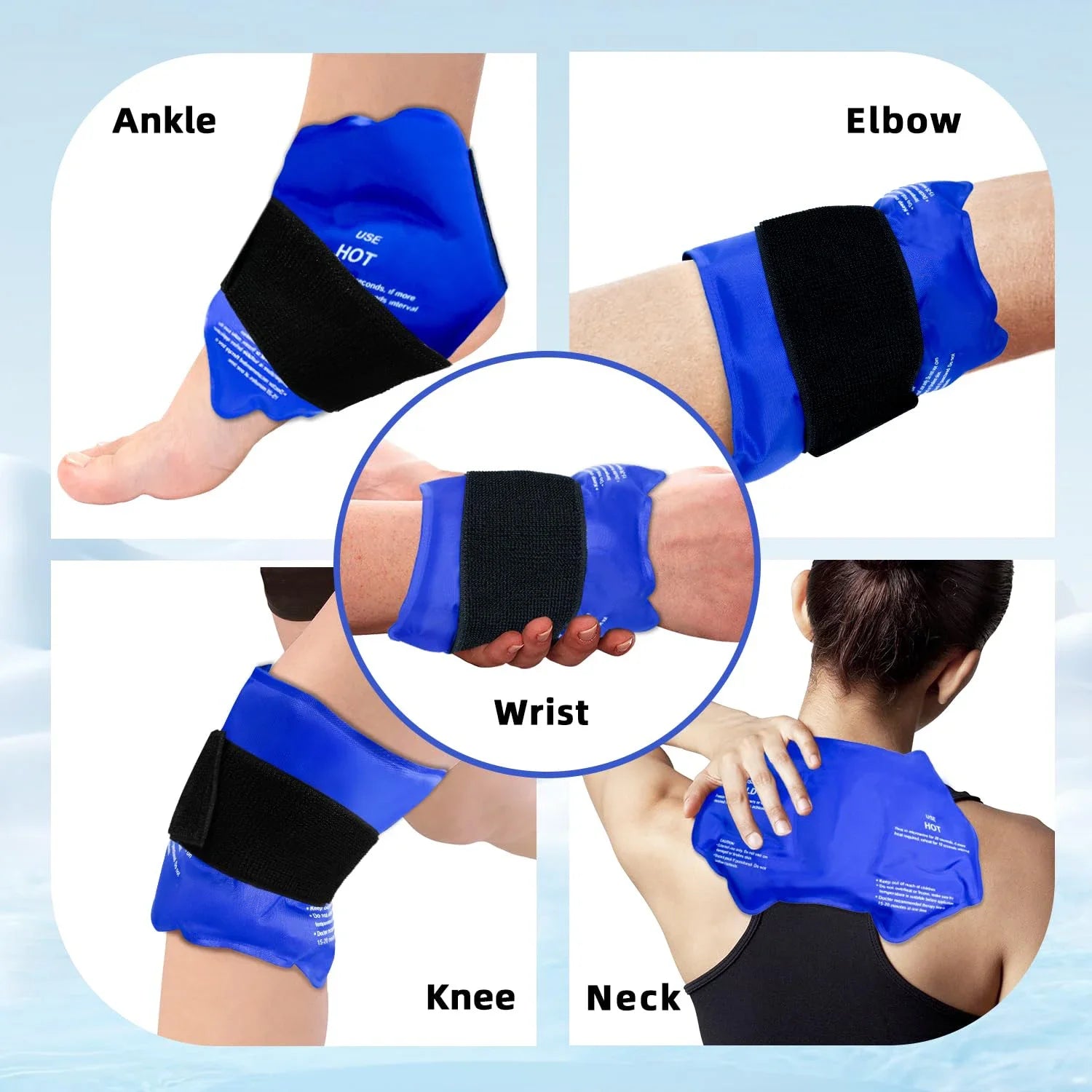 Ankle Brace Ice Pack Wrap For Injuires Hot Cold Therapy Reusable Gel Cold Pack Ankle Support For Pain Relief Sprains - Ammpoure