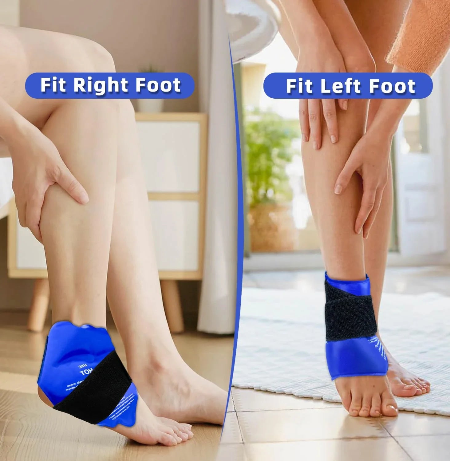 Ankle Brace Ice Pack Wrap For Injuires Hot Cold Therapy Reusable Gel Cold Pack Ankle Support For Pain Relief Sprains - Ammpoure