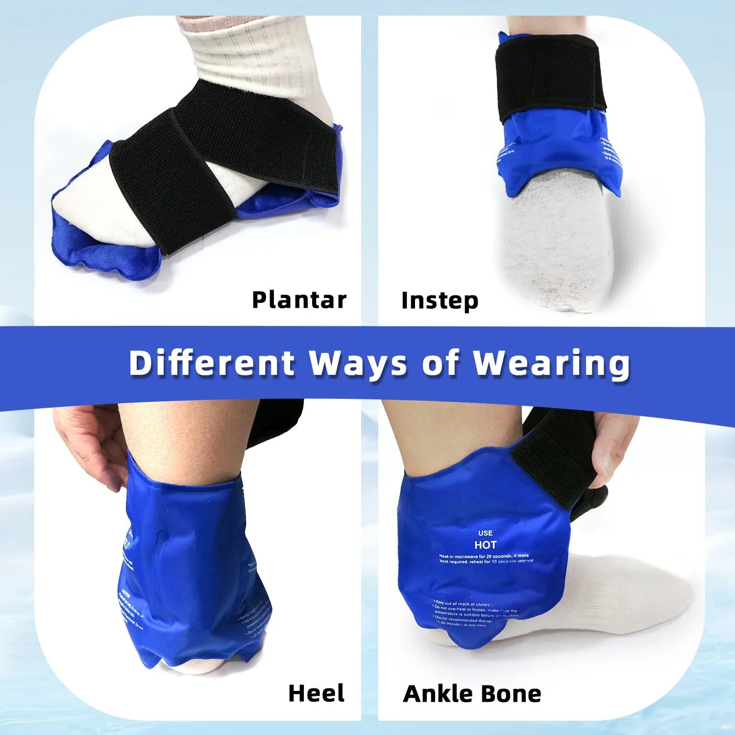 Ankle Brace Ice Pack Wrap For Injuires Hot Cold Therapy Reusable Gel Cold Pack Ankle Support For Pain Relief Sprains - Ammpoure