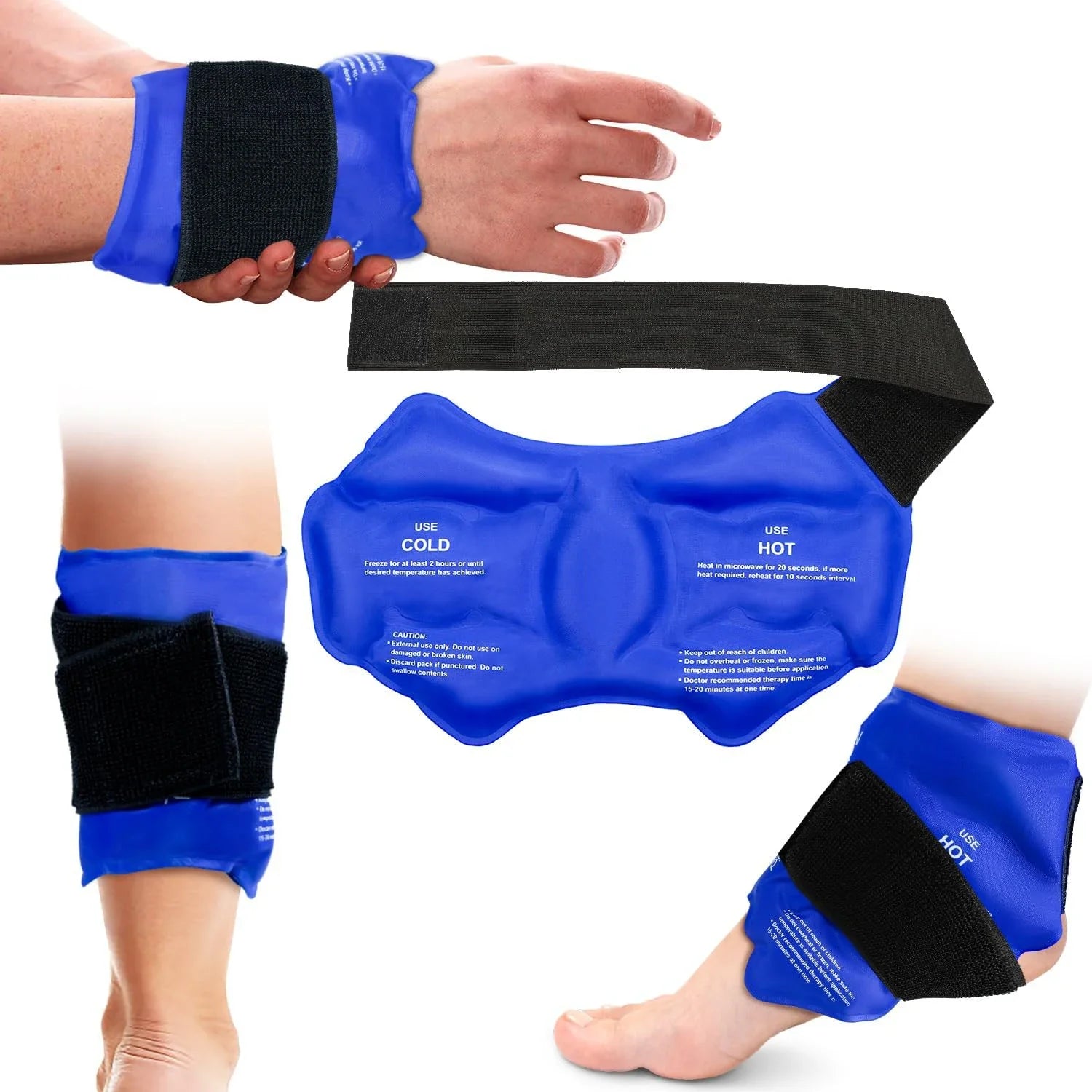 Ankle Brace Ice Pack Wrap For Injuires Hot Cold Therapy Reusable Gel Cold Pack Ankle Support For Pain Relief Sprains - Ammpoure