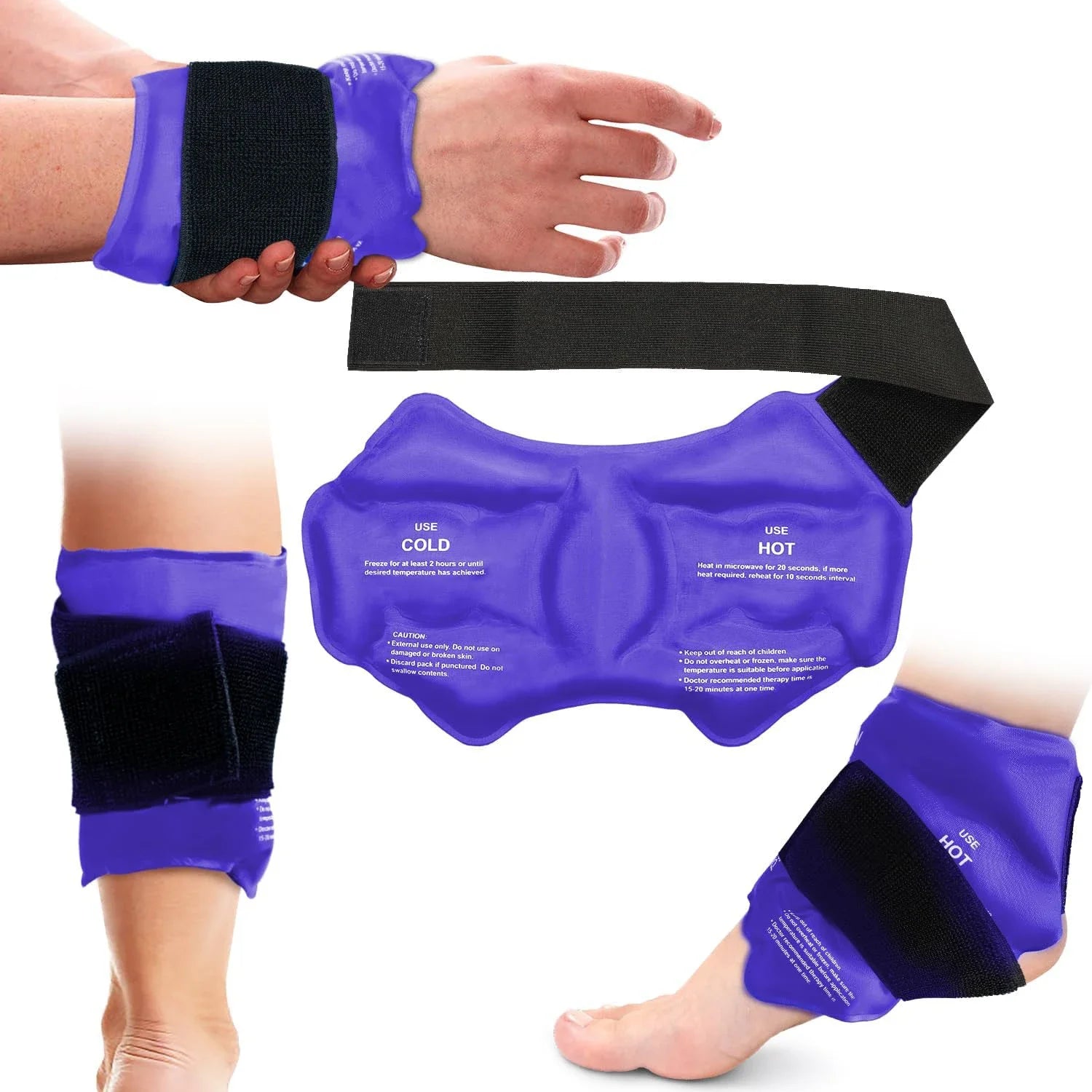 Ankle Brace Ice Pack Wrap For Injuires Hot Cold Therapy Reusable Gel Cold Pack Ankle Support For Pain Relief Sprains - Ammpoure
