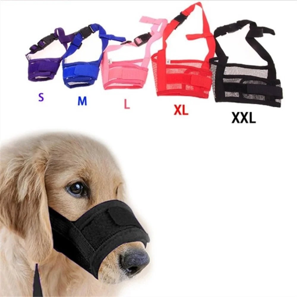 Anti Barking Dog Muzzle For Small Large Dogs Adjustable Mesh Breathable Pet Mouth Muzzle For Dogs Nylon Straps Dog Accessories - Ammpoure