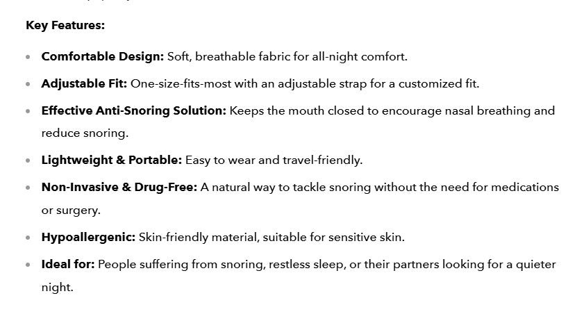 Anti snore sleep belt UK most comfortable anti snoring chin strap - Ammpoure