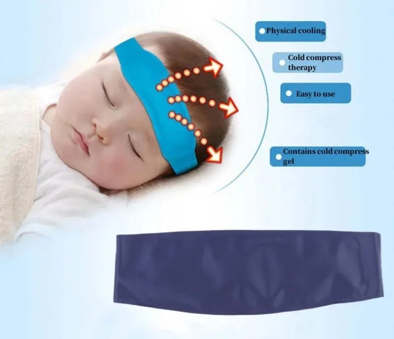 Antipyretic Cold Compress Headband for Children and Adults, Physical Cooling, Reusable Hot Compress Headband for Pain Relief - Ammpoure