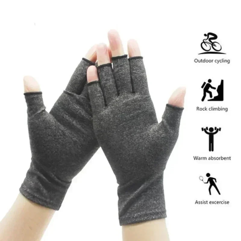 Arthritis Compression Gloves Relieve Pain From Rheumatoid RSI Carpal Tunnel Fingerless Gloves Computer Typing & Dailywork Glove - Ammpoure