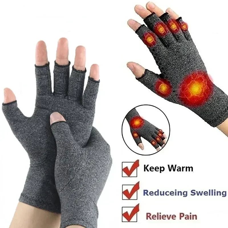 Arthritis Compression Gloves Relieve Pain From Rheumatoid RSI Carpal Tunnel Fingerless Gloves Computer Typing & Dailywork Glove - Ammpoure