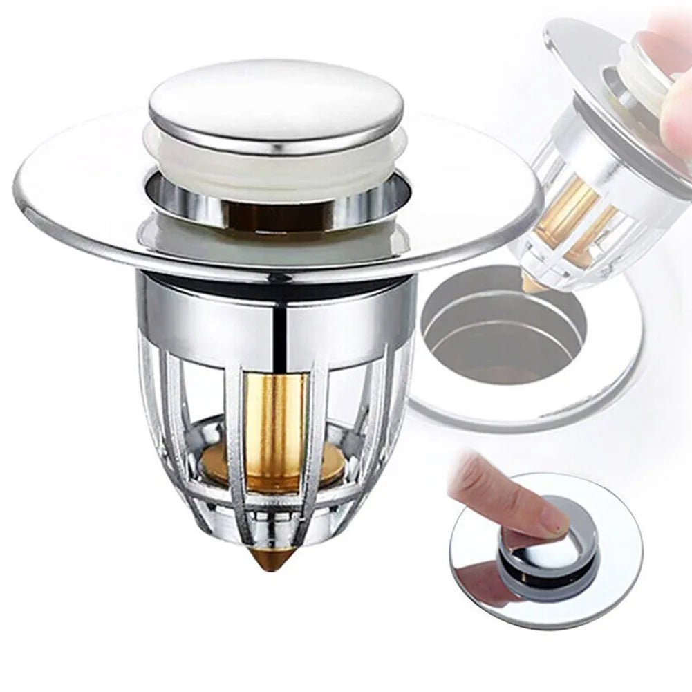 Bathroom Sink Plug Stopper Wash Basin Core Bounce Up Drain Filter Shower Sink Filter Plug Kitchen Bathtub Stopper - Ammpoure