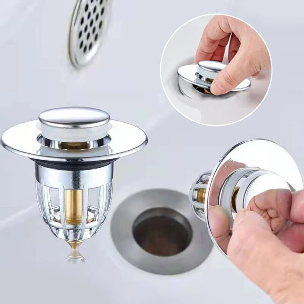 Bathroom Sink Plug Stopper Wash Basin Core Bounce Up Drain Filter Shower Sink Filter Plug Kitchen Bathtub Stopper - Ammpoure