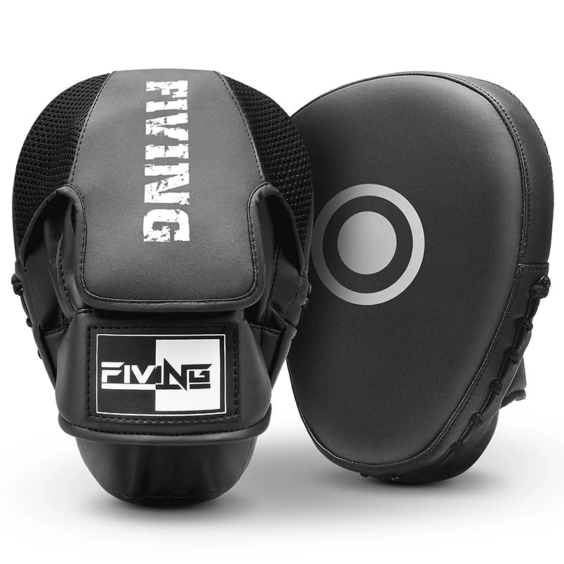 Boxing Pads for Men, Women,& Kids, Leather Focus Mitts for Martial Arts, Boxing Training,Curved Punch Mitts for Karate - Ammpoure