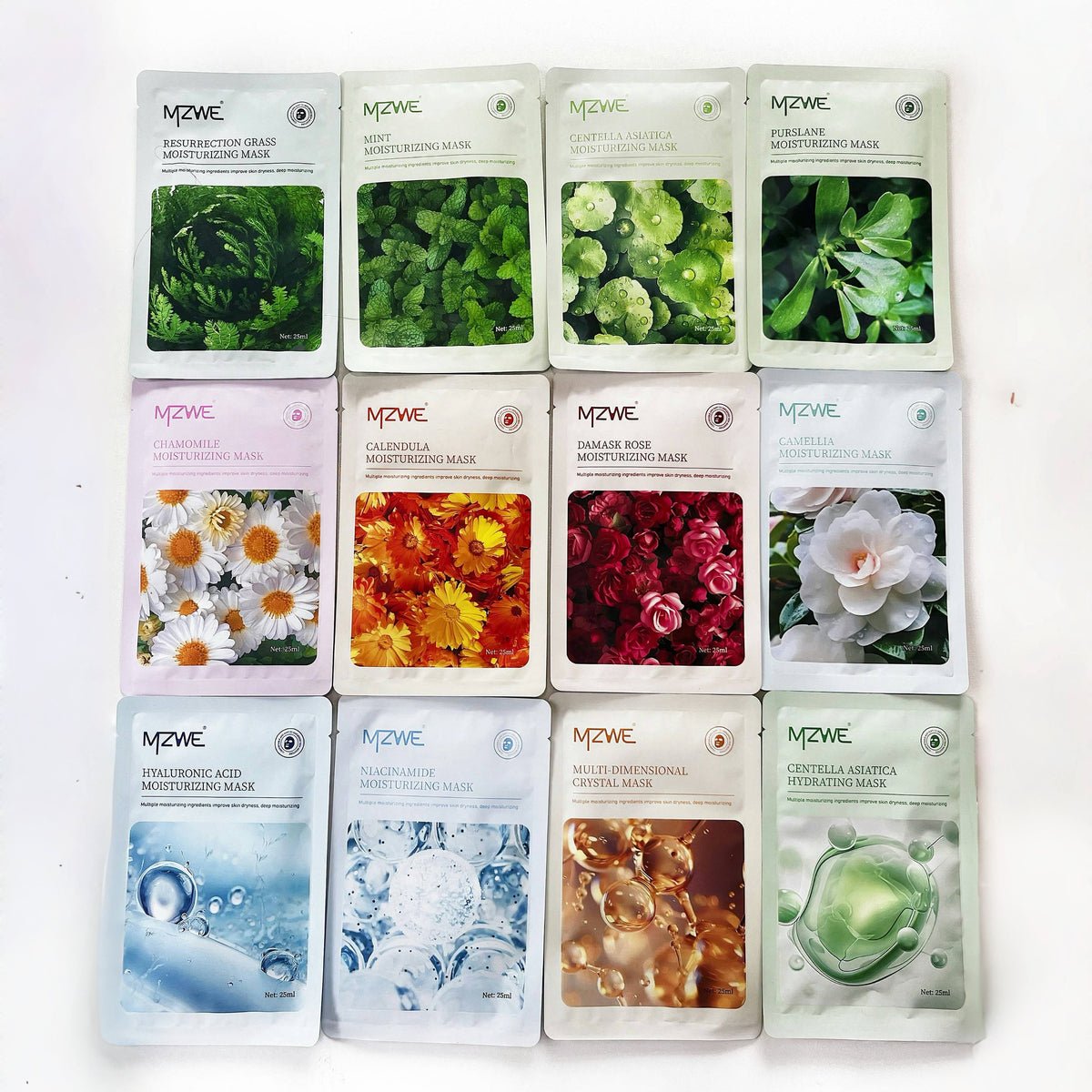 Brightening Hydrating Sheet Facial Mask Skin Care Oil Control Natural Plant Face Mask (Pack of 10) - Ammpoure