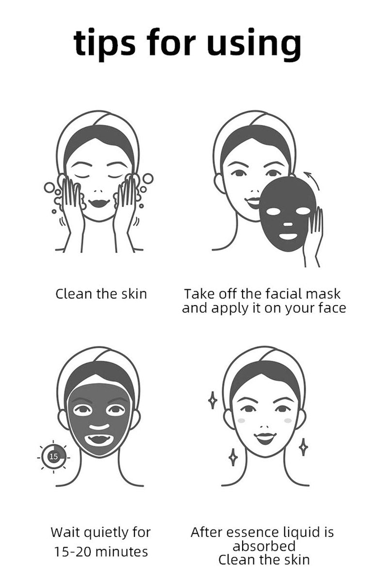 Brightening Hydrating Sheet Facial Mask Skin Care Oil Control Natural Plant Face Mask (Pack of 10) - Ammpoure