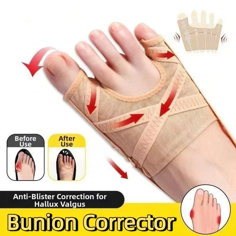 Bunion Corrector Breathable 4 Gears Adjustable Toe Valgus Corrector Comfortable Fabric Toe Orthotics Brace Men/Women - Ammpoure