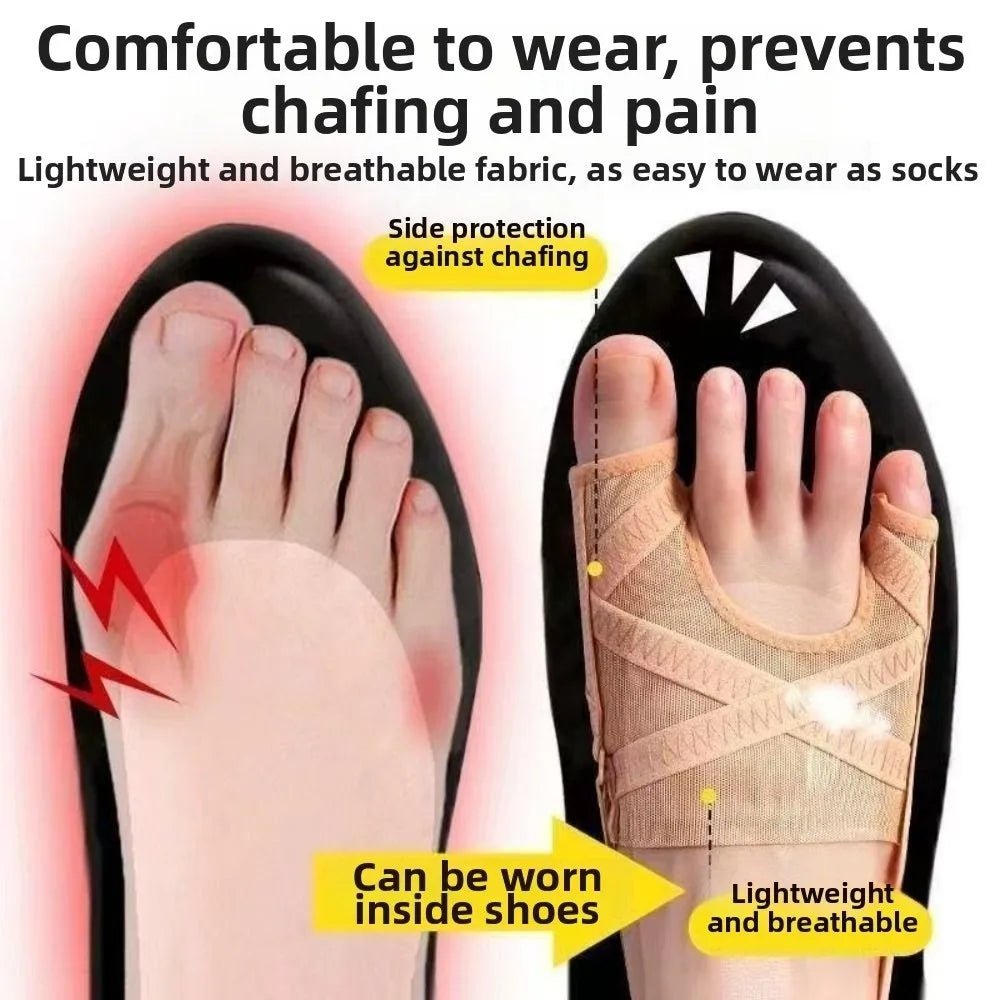 Bunion Corrector Breathable 4 Gears Adjustable Toe Valgus Corrector Comfortable Fabric Toe Orthotics Brace Men/Women - Ammpoure