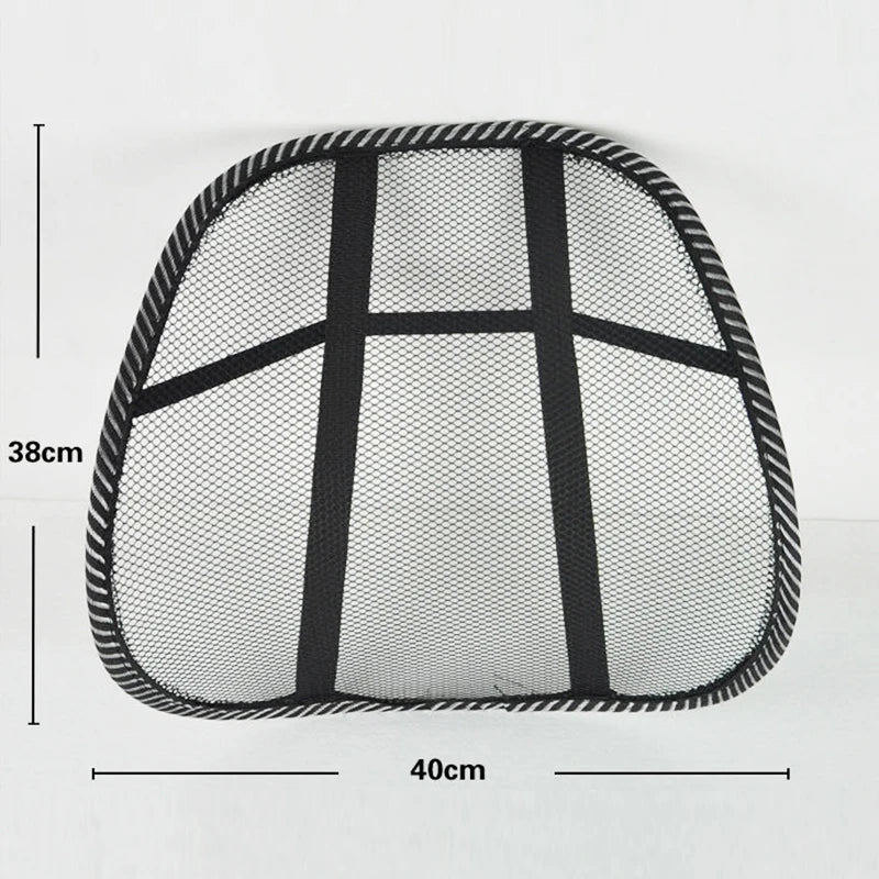 Car Seat Chair Back Cushion Mesh Lumbar Back Brace Car Seat Chair Cushion Massage Back Cushion Pad Support Home Office - Ammpoure