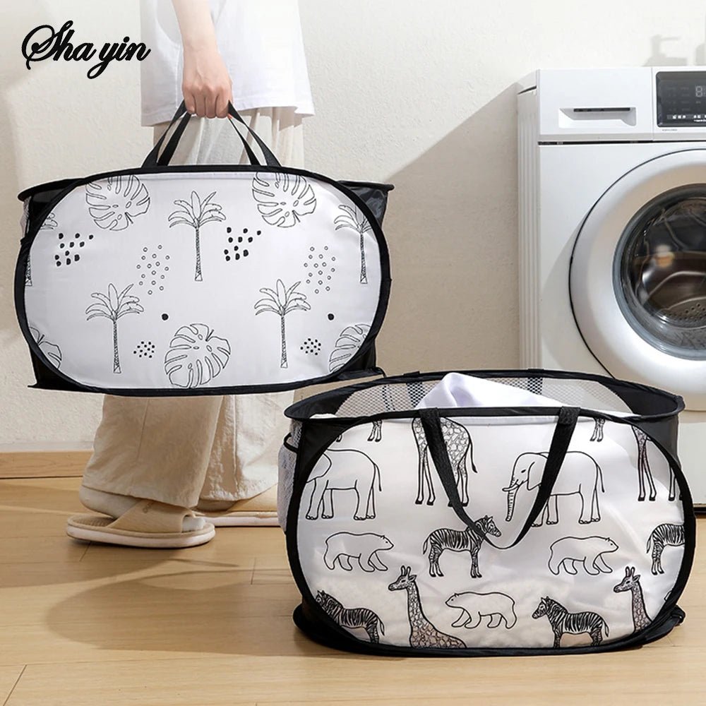 Cartoon Giraffe Laundry Basket Canada Dirty Clothes Sorting & Storage Basket Bathroom Organizer Home Miscellaneous Storage Bin - Ammpoure