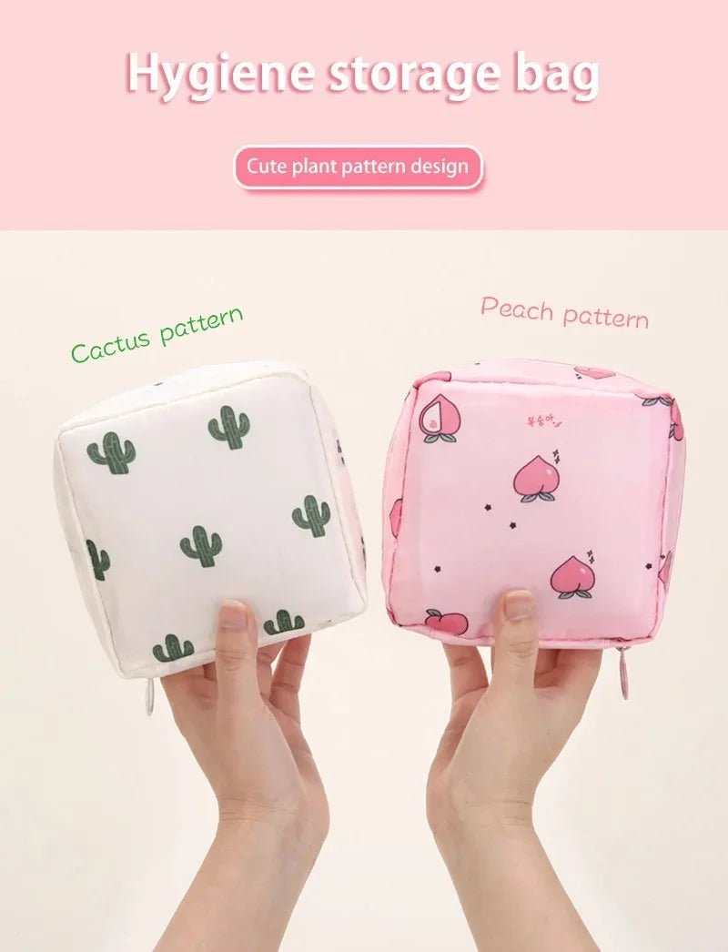 Cartoon Pattern Sanitary Napkin USA Bag Women Sanitary Napkin Tampon Storage Bag Portable Waterproof Multifunction Organizer Pouch - Ammpoure
