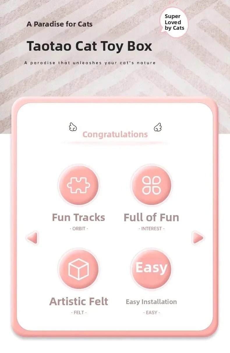 Cat Puzzle Toy Felt Puzzle Box Cat Exercise Toy With Ball Indoor Sports Entertainment Hunting Cat Toys For Indoor Cats - Ammpoure