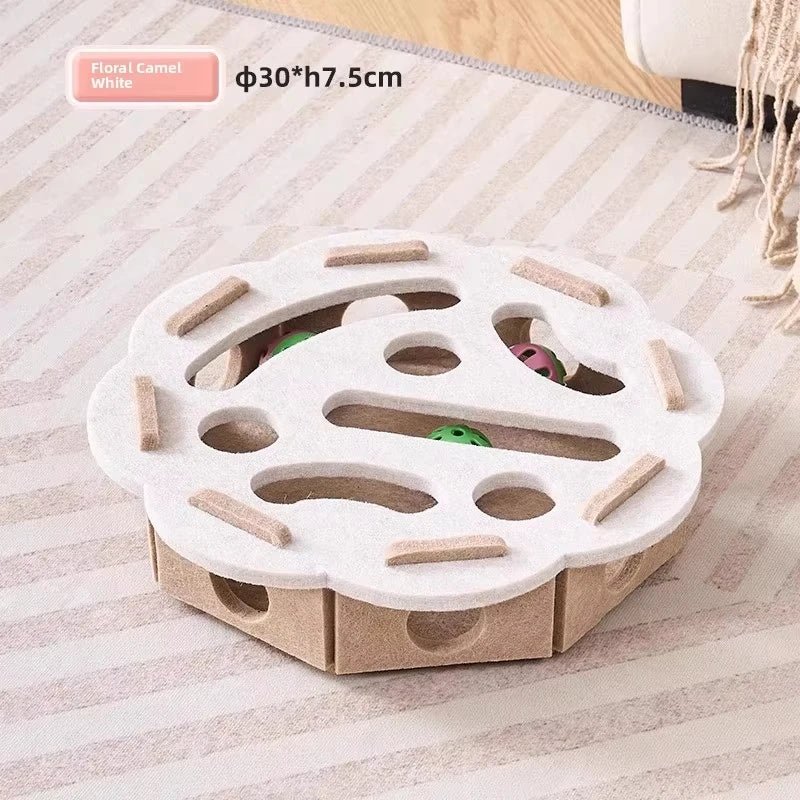 Cat Puzzle Toy Felt Puzzle Box Cat Exercise Toy With Ball Indoor Sports Entertainment Hunting Cat Toys For Indoor Cats - Ammpoure