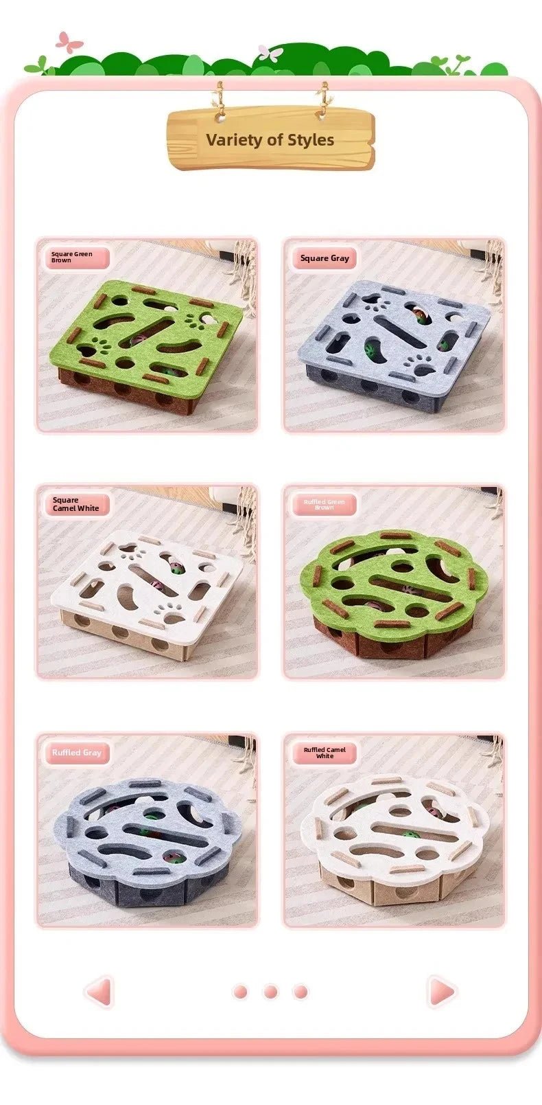 Cat Puzzle Toy Felt Puzzle Box Cat Exercise Toy With Ball Indoor Sports Entertainment Hunting Cat Toys For Indoor Cats - Ammpoure